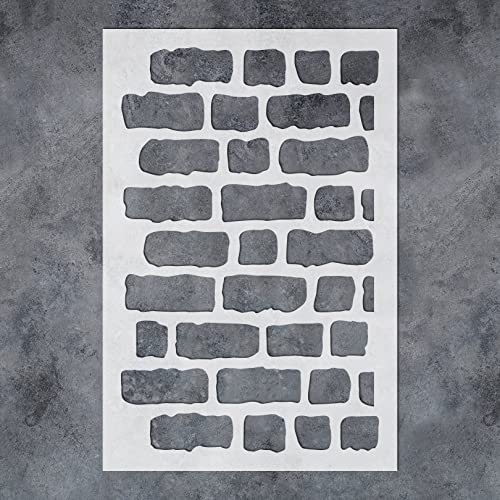 GSS Designs Ziegelschablone – wiederverwendbare Wandschablonen zum Bemalen von großen Ziegelmustern, 40,6 x 61 cm – große Schablonen für Wanddekoration von G GSS Designs