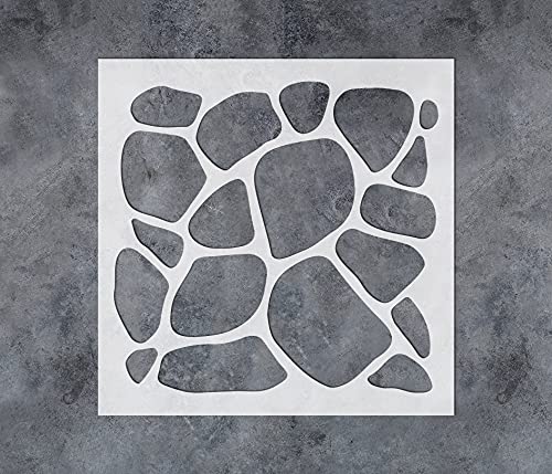 GSS Designs Steinschablonen zum Malen auf Holzwand, Leinwand, Bodenfliese, Steinwandschablone, wiederverwendbare sich wiederholende Muster-Schablonen zum Malen (Steinhintergrund, 30,5 x 30,5 cm) von G GSS Designs
