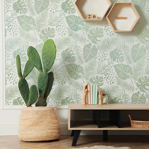 GSS Designs Wandschablone mit tropischen Blättern, Motiv: Monstera, Plam Blätter, Schablone für Wände, wiederverwendbare Pflanzenschablone zum Malen an Wänden, 40,6 x 40,6 cm GSS Designs Wandschablone mit tropischen Blättern, Motiv: Monstera, Plam Blätter, Schablone für Wände, wiederverwendbare Pflanzenschablone zum Malen an Wänden, 40,6 x 40,6 cm von G GSS Designs