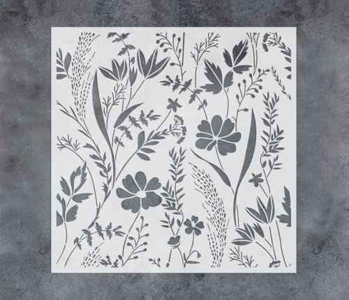 GSS Designs botanische Schablonen mit Waldmotiven, 30,5 x 30,5 cm, wiederverwendbare Blumen-Wandschablone zum Malen auf Möbeln, Wänden, Naturtapete, Schablonenmuster GSS Designs botanische Schablonen mit Waldmotiven, 30,5 x 30,5 cm, wiederverwendbare Blumen-Wandschablone zum Malen auf Möbeln, Wänden, Naturtapete, Schablonenmuster von G GSS Designs