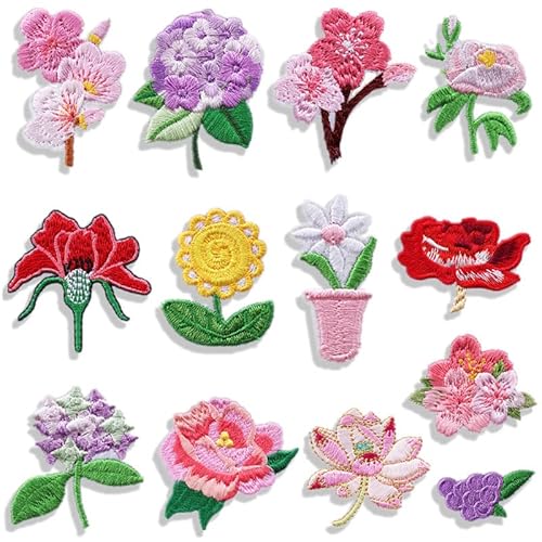 G-RUI 13 Stück/Beutel zum Aufbügeln, verschiedene bestickte Blumenaufnäher für Kleidung, DIY, zum Aufbügeln, kleine niedliche Flicken, Applikationen für Rucksack, Abzeichen, Kleidung, Dekoration G-RUI 13 Stück/Beutel zum Aufbügeln, verschiedene bestickte Blumenaufnäher für Kleidung, DIY, zum Aufbügeln, kleine niedliche Flicken, Applikationen für Rucksack, Abzeichen, Kleidung, Dekoration von G-RUI