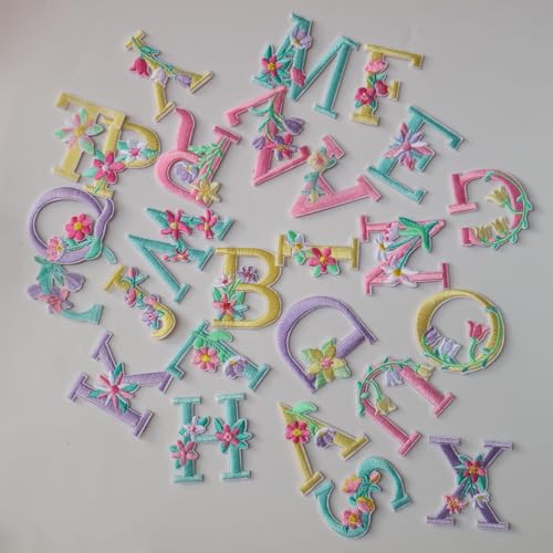G-RUI 26 Alphabet DIY Bügelbilder Buchstaben Patches für Kleidung DIY Bügelbilder bestickte Applikationen Stickerei für Kleidung von G-RUI