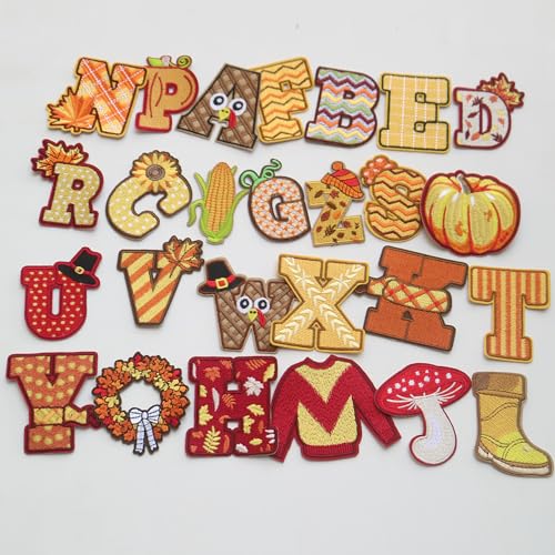 G-RUI 26 Stück/Set zum Aufbügeln, verschiedene bestickte Buchstaben-Alphabet-Aufnäher für Kleidung, DIY, Bügelbilder, Applikationen für Rucksack, Abzeichen, Kleidung, Dekoration G-RUI 26 Stück/Set zum Aufbügeln, verschiedene bestickte Buchstaben-Alphabet-Aufnäher für Kleidung, DIY, Bügelbilder, Applikationen für Rucksack, Abzeichen, Kleidung, Dekoration von G-RUI