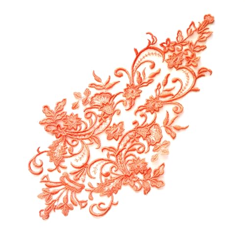 G-RUI Blumenapplikationen für Hochzeitskleider, bestickt, Blumenapplikationen für Brautkleider, bestickte Blumenapplikationen für Brautkleid, mehrfarbig, 25 x 40 cm, Orange G-RUI Blumenapplikationen für Hochzeitskleider, bestickt, Blumenapplikationen für Brautkleider, bestickte Blumenapplikationen für Brautkleid, mehrfarbig, 25 x 40 cm, Orange von G-RUI