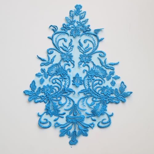 G-RUI Blumenapplikationen für Hochzeitskleider, bestickt, Blumenapplikationen für Brautkleider, bestickte Blumenapplikationen für Brautkleid, mehrfarbig, 25 x 40 cm, Seeblau G-RUI Blumenapplikationen für Hochzeitskleider, bestickt, Blumenapplikationen für Brautkleider, bestickte Blumenapplikationen für Brautkleid, mehrfarbig, 25 x 40 cm, Seeblau von G-RUI