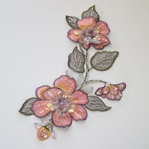 G-RUI Luxuriöse Perlen-Pailletten, Blumenstickerei, Spitzenapplikationen für Hochzeitskleider, Strass, Perlen, Applikationen, Stickerei, Spitze, Parches Ropa, 15 x 30 cm, Braun G-RUI Luxuriöse Perlen-Pailletten, Blumenstickerei, Spitzenapplikationen für Hochzeitskleider, Strass, Perlen, Applikationen, Stickerei, Spitze, Parches Ropa, 15 x 30 cm, Braun von G-RUI