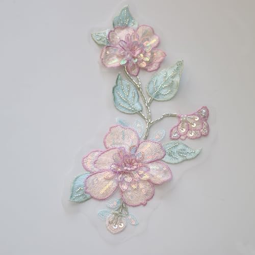 G-RUI Luxuriöse Perlen-Pailletten, Blumenstickerei, Spitzenapplikationen für Hochzeitskleider, Strass, Perlen, Applikationen, Stickerei, Spitze, Parches Ropa, 15 x 30 cm, Rosa G-RUI Luxuriöse Perlen-Pailletten, Blumenstickerei, Spitzenapplikationen für Hochzeitskleider, Strass, Perlen, Applikationen, Stickerei, Spitze, Parches Ropa, 15 x 30 cm, Rosa von G-RUI
