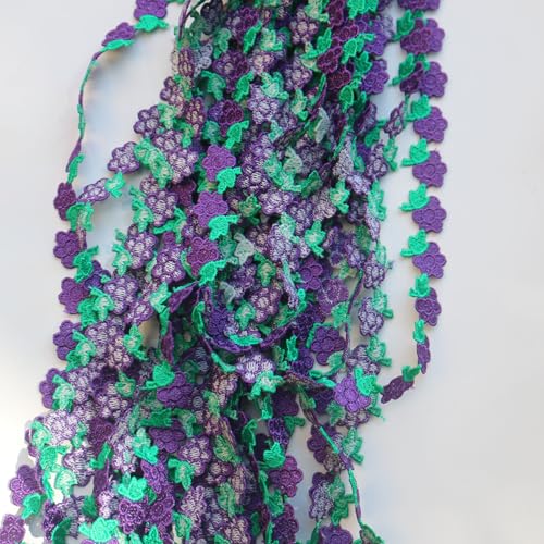 G-RUI Spitzenband mit bunten Früchten, Stickerei, für Kleidung, Dekoration, DIY, Bekleidung, Verzierung, Applikation, Flicken (13 m, violette Traube) von G-RUI