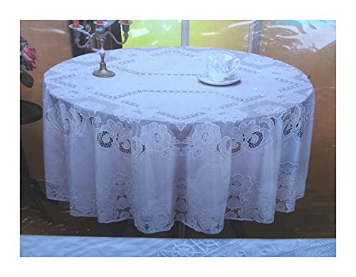 G-S 150 Rund Tischdecke Weiß mit Blumenmotiv Balkon Gartendecke Garten Schutzdecke Decke Vinyl Rund Fleckschutz G-S 150 Rund Tischdecke Weiß mit Blumenmotiv Balkon Gartendecke Garten Schutzdecke Decke Vinyl Rund Fleckschutz von G-S