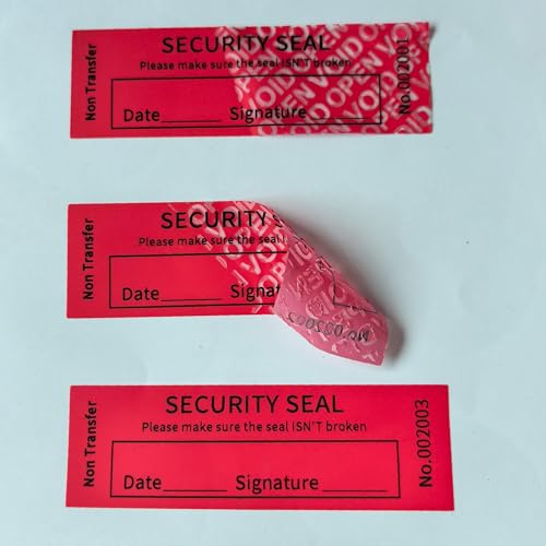 Leeraufkleber, manipulationssicher, keine Rückstände, beschreibbares Sicherheitssiegel, Sicherheitsetiketten, 1 x 8 cm, Rot, 100 Stück Leeraufkleber, manipulationssicher, keine Rückstände, beschreibbares Sicherheitssiegel, Sicherheitsetiketten, 1 x 8 cm, Rot, 100 Stück von G-electron