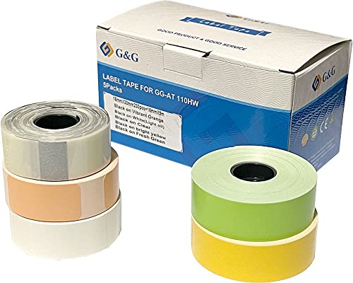 5 G&G Etikettenrollen (3 x 230 Etiketten - 15mm x 30mm + 2 x 9m x 15mm Endlosetiketten) farbsortiert von G&G
