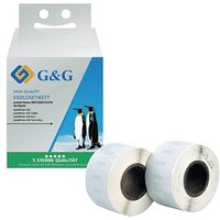 G&G Etikettenrollen für Etikettendrucker weiß, 28,0 x 89,0 mm, 2 x 130 Etiketten von G&G