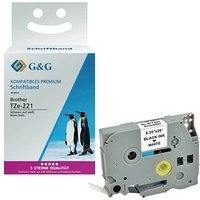 G&G Schriftband Brother TZe-221 14953, 9,0 mm schwarz auf weiß von G&G