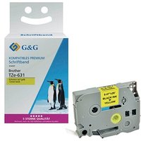 G&G Schriftband Brother TZe-631 14957, 12,0 mm schwarz auf gelb von G&G