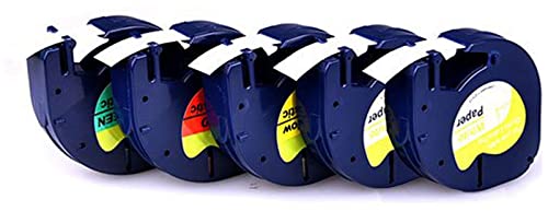G&G Schriftband kompatibel für Dymo 91221/91222/ 91223/91224/ 91225 / 12mm x 4m, Schwarz auf Weiß, Gelb, Rot, Grün, Blau kompatibel für Dymo Letratag XR LT-100H/LT-100H Etikettendrucker G&G Schriftband kompatibel für Dymo 91221/91222/ 91223/91224/ 91225 / 12mm x 4m, Schwarz auf Weiß, Gelb, Rot, Grün, Blau kompatibel für Dymo Letratag XR LT-100H/LT-100H Etikettendrucker von G&G