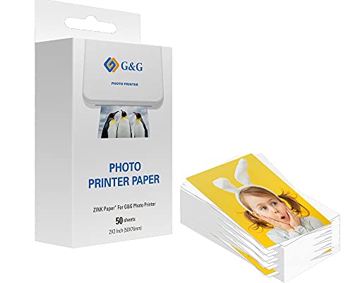 Photo Paper Zink GG-ZP023-50 for Canon G&G Huawei HP Polaroid Xiaomi Printers; 50 mm x 76 mm; 50 pcs von G&G