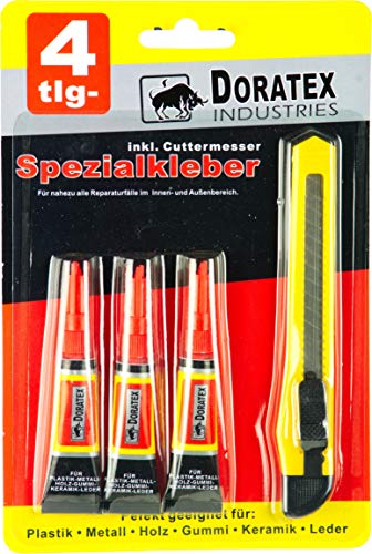 Spezialkleber 3er Pack inkl. Cuttermesser Sekundenkleber Kleber Leim von G&M Import