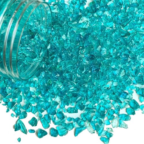 G&S Zerkleinertes Glas, Epoxidharz, Kunsthandwerk, Vasenfüller, Kerzenhalter, Stein, Feengarten, Hochzeitsdekoration, Terrarium, Sukkulenten, Bastelmaterial (türkis) von G&S homedeko