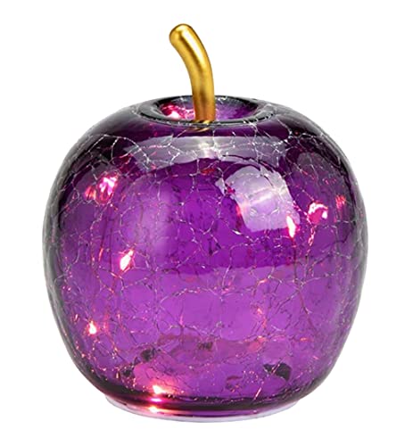 G. Wurm Dekoleuchte Apfel (XS) Glas, dunkellila, Apfel Lampe mit LED Lichterkette, Dekolampe, Tischleuchte, Apfellampe von G. Wurm