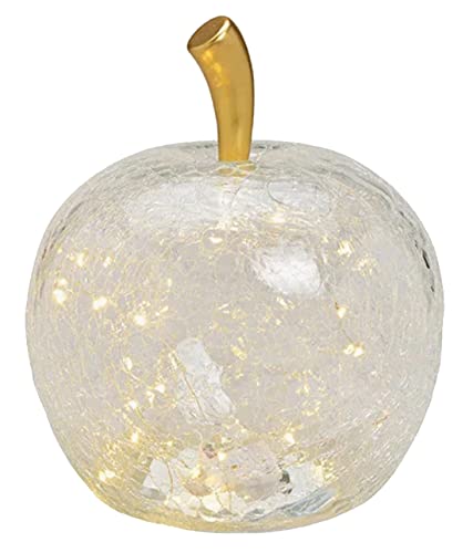 G. Wurm Dekoleuchte Apfel Leuchte (L) Glas, Transparent, Apfel Lampe mit LED Lichterkette, Dekolampe, Tischleuchte, Apfellampe von G. Wurm