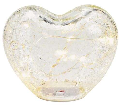 G. Wurm Dekoleuchte Herz Glas Transparent, Herz Lampe mit LED Lichterkette, Dekolampe, Tischleuchte, Herzlampe von G. Wurm