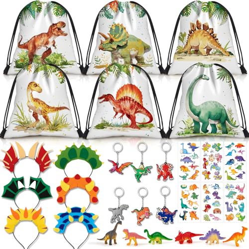 G.C Dinosaurier Mitgebsel Kindergeburtstag Dino Rucksäcke mit Kordelzug Dino Stirnband Schlüsselanhänger Tattoo Aufkleber Sticker Kordelzugbeutel Dino Party Geschenktüte Give Aways für Kinder Jungen G.C Dinosaurier Mitgebsel Kindergeburtstag Dino Rucksäcke mit Kordelzug Dino Stirnband Schlüsselanhänger Tattoo Aufkleber Sticker Kordelzugbeutel Dino Party Geschenktüte Give Aways für Kinder Jungen von G.C