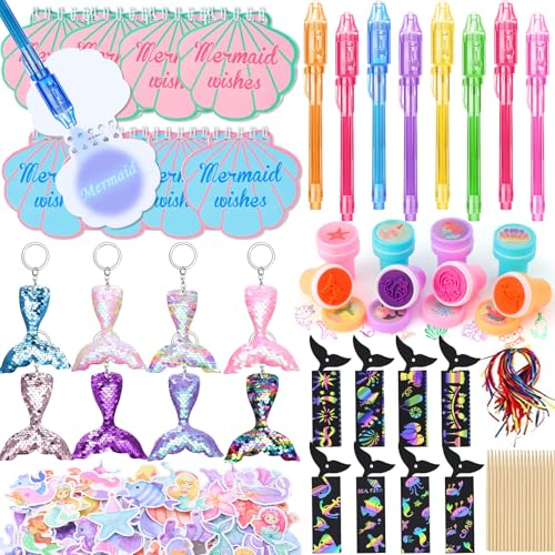 G.C Meerjungfrau Party Mitgebsel Kindergeburtstag mit UV Stift & Notizbuch & Kratzbilder Lesezeichen & Schlüsselanhänger, Meerjungfrauen Pinata Give Aways Gastgeschenk Kindergeburtstag Mädchen G.C Meerjungfrau Party Mitgebsel Kindergeburtstag mit UV Stift & Notizbuch & Kratzbilder Lesezeichen & Schlüsselanhänger, Meerjungfrauen Pinata Give Aways Gastgeschenk Kindergeburtstag Mädchen von G.C