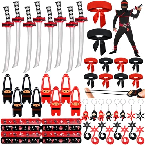 G.C Ninja Party Mitgebsel Kindergeburtstag Ninja Slap Armbänder Schlüsselanhänger Krieger Stirnband Aufblasbares Zubehör Fingerschleuder Elastische Flugspielzeuge Jungen Ninja Warrior Party G.C Ninja Party Mitgebsel Kindergeburtstag Ninja Slap Armbänder Schlüsselanhänger Krieger Stirnband Aufblasbares Zubehör Fingerschleuder Elastische Flugspielzeuge Jungen Ninja Warrior Party von G.C