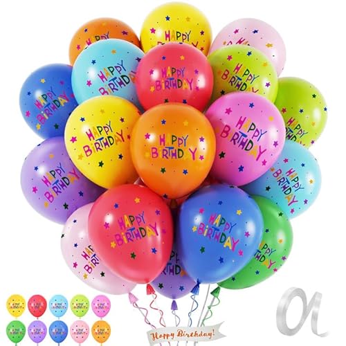 G.C Regenbogen Luftballons Geburtstag Party Deko, Ballon Bunt Happy Birthday Ballon Helium Luftballons, Kindergeburtstag Deko Jungen Mädchen Geburtstagsdeko Kinder Erwachsene (Happy Birthday Bunt, 20) G.C Regenbogen Luftballons Geburtstag Party Deko, Ballon Bunt Happy Birthday Ballon Helium Luftballons, Kindergeburtstag Deko Jungen Mädchen Geburtstagsdeko Kinder Erwachsene (Happy Birthday Bunt, 20) von G.C