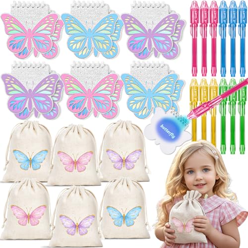 G.C Schmetterlings Party Mitgebsel Kindergeburtstag UV Stift mit Lampe Notizbuch Kordelzugbeutel Geschenktüten Give Aways Gastgeschenke Kindergeburtstag Pinata Füllung Mädchen G.C Schmetterlings Party Mitgebsel Kindergeburtstag UV Stift mit Lampe Notizbuch Kordelzugbeutel Geschenktüten Give Aways Gastgeschenke Kindergeburtstag Pinata Füllung Mädchen von G.C
