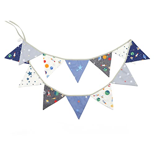 G2PLUS Weltraum Blau Stoff Wimpel Girlande, 3.3M Doppelseitig Stoffgirlande, Universum Raum Baumwolle Wimpelkette Junge, 12stk Stoff Wimpeln für Kinderzimmer Kindergeburtstagsfeier oder Draußen Party G2PLUS Weltraum Blau Stoff Wimpel Girlande, 3.3M Doppelseitig Stoffgirlande, Universum Raum Baumwolle Wimpelkette Junge, 12stk Stoff Wimpeln für Kinderzimmer Kindergeburtstagsfeier oder Draußen Party von G2PLUS