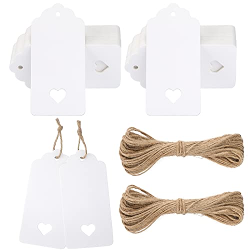 G2PLUS 100stk Geschenk Anhänger Weiß, 4.5x9.5CM Kraftpapier Etiketten Tags, 300g/m² Geschenkanhänger Etiketten Herz mit Schnur für Hochzeit Geschenke zum Basteln G2PLUS 100stk Geschenk Anhänger Weiß, 4.5x9.5CM Kraftpapier Etiketten Tags, 300g/m² Geschenkanhänger Etiketten Herz mit Schnur für Hochzeit Geschenke zum Basteln von G2PLUS