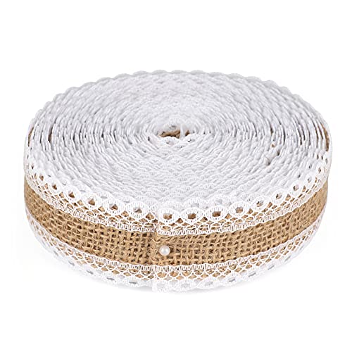 G2PLUS 10M Juteband Burlap Band Juteband mit Spitze,2.5CM Jutestreifen Dekoband zum Dekorieren DIY Handwerk Weihnachten Deko Hochzeit G2PLUS 10M Juteband Burlap Band Juteband mit Spitze,2.5CM Jutestreifen Dekoband zum Dekorieren DIY Handwerk Weihnachten Deko Hochzeit von G2PLUS