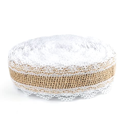 G2PLUS 10M Juteband Burlap Band Juteband mit Spitze,2.5CM Jutestreifen Dekoband zum Dekorieren DIY Handwerk Weihnachten Deko Hochzeit G2PLUS 10M Juteband Burlap Band Juteband mit Spitze,2.5CM Jutestreifen Dekoband zum Dekorieren DIY Handwerk Weihnachten Deko Hochzeit von G2PLUS