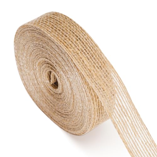 G2PLUS 10M Juteband Burlap Band Vintage 2CM Breit Geschenkband Dekoband Jute Bänder Natürliche für DIY Handwerk Weihnachten Deko Hochzeit Party von G2PLUS