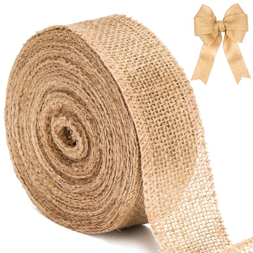 G2PLUS 10M Juteband Burlap Band Vintage Geschenkband 4cm Breit Sackleinen Band Dekoband Juteband für DIY Handwerk Weihnachten Deko Hochzeit Party von G2PLUS