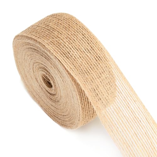 G2PLUS 10M Juteband Burlap Band Vintage 3.8CM Sackleinen Band Dekoband Deko Juteband für DIY Handwerk Weihnachten Deko Hochzeit Party von G2PLUS