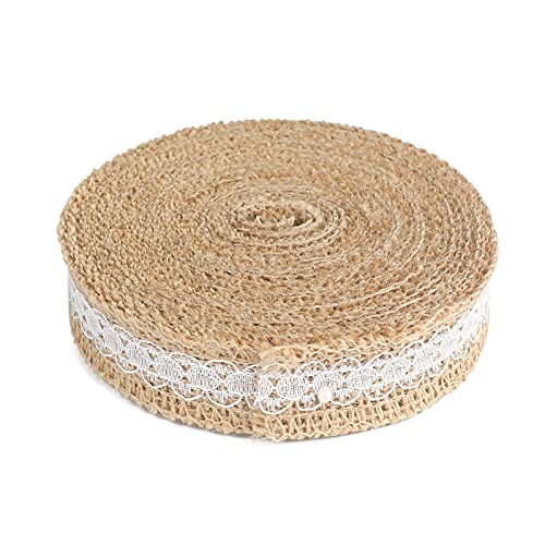 G2PLUS 10M Juteband Burlap Band Juteband mit Spitze,2.5CM Jutestreifen Dekoband zum Dekorieren DIY Handwerk Weihnachten Deko Hochzeit G2PLUS 10M Juteband Burlap Band Juteband mit Spitze,2.5CM Jutestreifen Dekoband zum Dekorieren DIY Handwerk Weihnachten Deko Hochzeit von G2PLUS