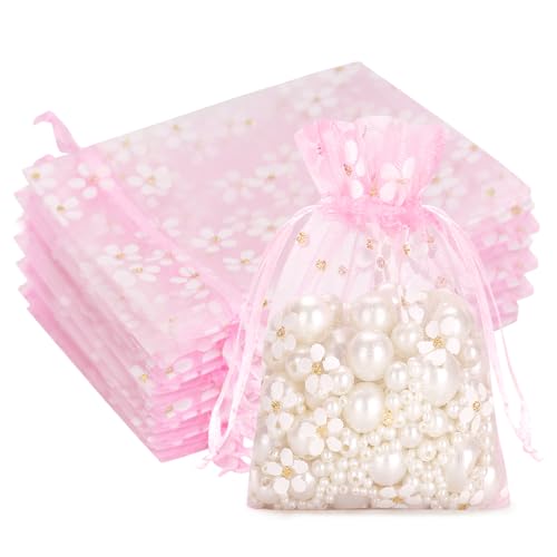 G2PLUS 10x12cm Organzasäckchen mit Gänseblümchen-Muster: 30 Stück Rosa Geschenkbeutel mit Kordelzug, Kleine Organzabeutel für Hochzeitsgeschenke, Schmuck, Parfüm, Mitbringsel G2PLUS 10x12cm Organzasäckchen mit Gänseblümchen-Muster: 30 Stück Rosa Geschenkbeutel mit Kordelzug, Kleine Organzabeutel für Hochzeitsgeschenke, Schmuck, Parfüm, Mitbringsel von G2PLUS