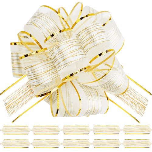 G2PLUS 12 Stück Weiß Geschenkschleifen, Große Schleife für Geschenk, Geschenk Schleifen mit Geschenkband, Deko Ziehschleifen für Auto Deko, Hochzeit, Basteln G2PLUS 12 Stück Weiß Geschenkschleifen, Große Schleife für Geschenk, Geschenk Schleifen mit Geschenkband, Deko Ziehschleifen für Auto Deko, Hochzeit, Basteln von G2PLUS