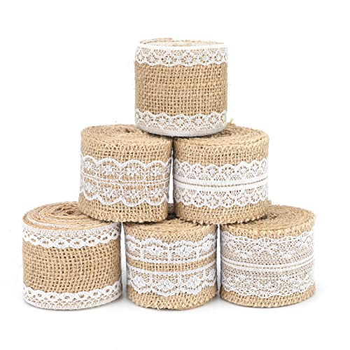 G2PLUS 12M Juteband mit Spitze, 5CM Vintage Basteln Jutebänder, Jute Spitze Dekoband für Hochzeit Geschenke Weihnachten Deko G2PLUS 12M Juteband mit Spitze, 5CM Vintage Basteln Jutebänder, Jute Spitze Dekoband für Hochzeit Geschenke Weihnachten Deko von G2PLUS