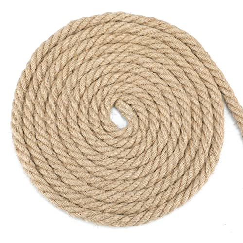 G2PLUS 12mm Dicke Juteseil, 10m Garten Hanfseil, Braun Juteseil zum Katzen Kratzbaum, 12mm Rustikal Deko Hanfseil für DIY Basteln, Aufhängen und Dekorationen von G2PLUS