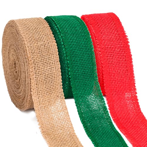 G2PLUS 30M Juteband Burlap Band Vintage 4CM Breit Geschenkband Dekoband Jute Bänder Natürliche für DIY Handwerk Weihnachten Deko Hochzeit Party von G2PLUS