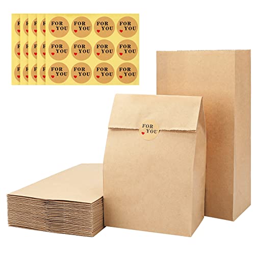G2PLUS 50 Stück Braun Papiertüten Klein, Kraftpapier Geschenktüten, Papiersäckchen Klein 15.5x10x30CM, Tüten aus Kraftpapier mit Aufkleber, Braun Standbeutel für Geschenke, Adventskalender G2PLUS 50 Stück Braun Papiertüten Klein, Kraftpapier Geschenktüten, Papiersäckchen Klein 15.5x10x30CM, Tüten aus Kraftpapier mit Aufkleber, Braun Standbeutel für Geschenke, Adventskalender von G2PLUS