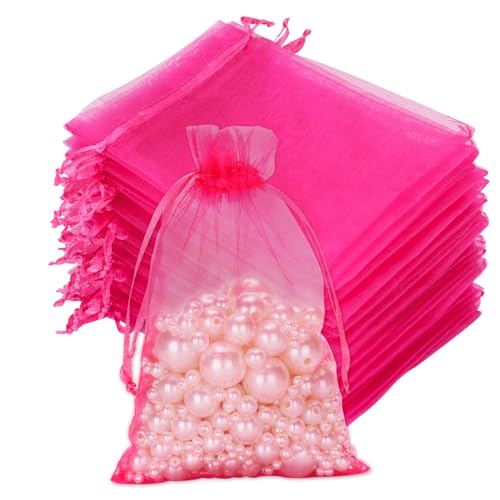 G2PLUS Rosenrot Organzasäckchen, 10x15cm Geschenk Organzabeutel, 50 Stück Organza-Beutelchen mit Kordelzug Sie als Hochzeit Bonbonsbeutel, Schmuckbeutel, Geschenkbeutel G2PLUS Rosenrot Organzasäckchen, 10x15cm Geschenk Organzabeutel, 50 Stück Organza-Beutelchen mit Kordelzug Sie als Hochzeit Bonbonsbeutel, Schmuckbeutel, Geschenkbeutel von G2PLUS