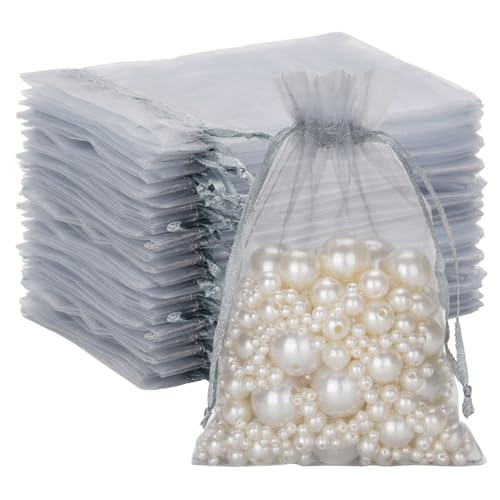 G2PLUS Silbergrau Organzasäckchen, 10x15cm Geschenk Organzabeutel, 50 Stück Organza-Beutelchen mit Kordelzug Sie als Hochzeit Bonbonsbeutel, Schmuckbeutel, Geschenkbeutel G2PLUS Silbergrau Organzasäckchen, 10x15cm Geschenk Organzabeutel, 50 Stück Organza-Beutelchen mit Kordelzug Sie als Hochzeit Bonbonsbeutel, Schmuckbeutel, Geschenkbeutel von G2PLUS