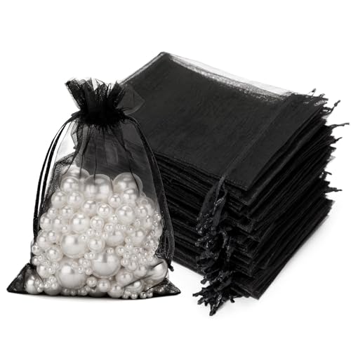 G2PLUS Schwarz Organzasäckchen, 7x9cm Kleine Geschenk Organzabeutel, 50 Stück Organza-Beutelchen mit Kordelzug Sie als Hochzeit Bonbonsbeutel, Schmuckbeutel, Geschenkbeutel G2PLUS Schwarz Organzasäckchen, 7x9cm Kleine Geschenk Organzabeutel, 50 Stück Organza-Beutelchen mit Kordelzug Sie als Hochzeit Bonbonsbeutel, Schmuckbeutel, Geschenkbeutel von G2PLUS