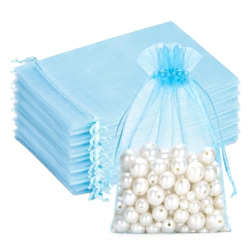 G2PLUS Baby Blau Organzasäckchen Groß,13x18cm Geschenk Organzabeutel, Organza Säckchen, 50 Stück Organza-Beutelchen mit Kordelzug Sie als Hochzeit Bonbonsbeutel,Schmuckbeutel G2PLUS Baby Blau Organzasäckchen Groß,13x18cm Geschenk Organzabeutel, Organza Säckchen, 50 Stück Organza-Beutelchen mit Kordelzug Sie als Hochzeit Bonbonsbeutel,Schmuckbeutel von G2PLUS