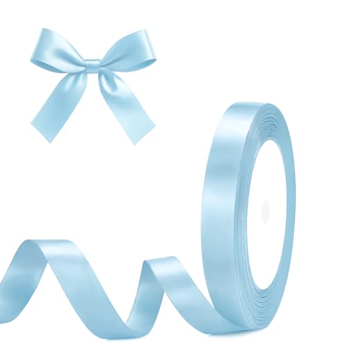 G2PLUS Babyblau Satinband 10mm: Dekoration Geschenkband, 22m Schleifenband zum Bastel, Dekoband für Geschenkverpackung, Dekoration von G2PLUS