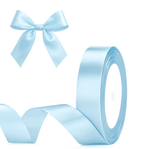 G2PLUS Babyblau Satinband 20mm: Dekoration Geschenkband, 22m Schleifenband zum Bastel, Dekoband für Geschenkverpackung, Dekoration von G2PLUS